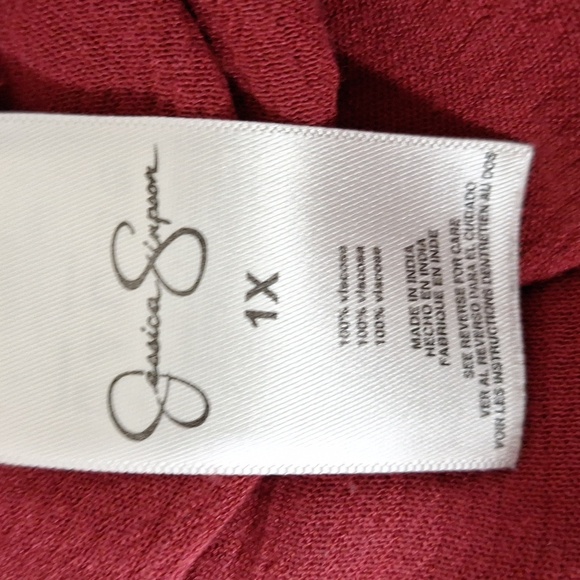 Jessica Simpson Rosewood Bailey Long Sleeve Boho Romantic Lace Up Blouse Size 1X - Picture 11 of 14